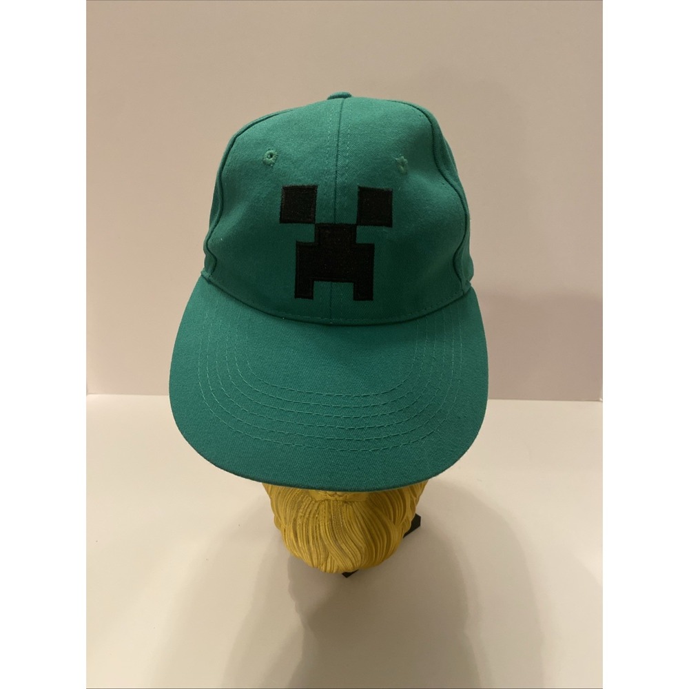 Minecraft Hat Cap Creeper Baseball‎ Green Youth One Size Adjustable SnapBack